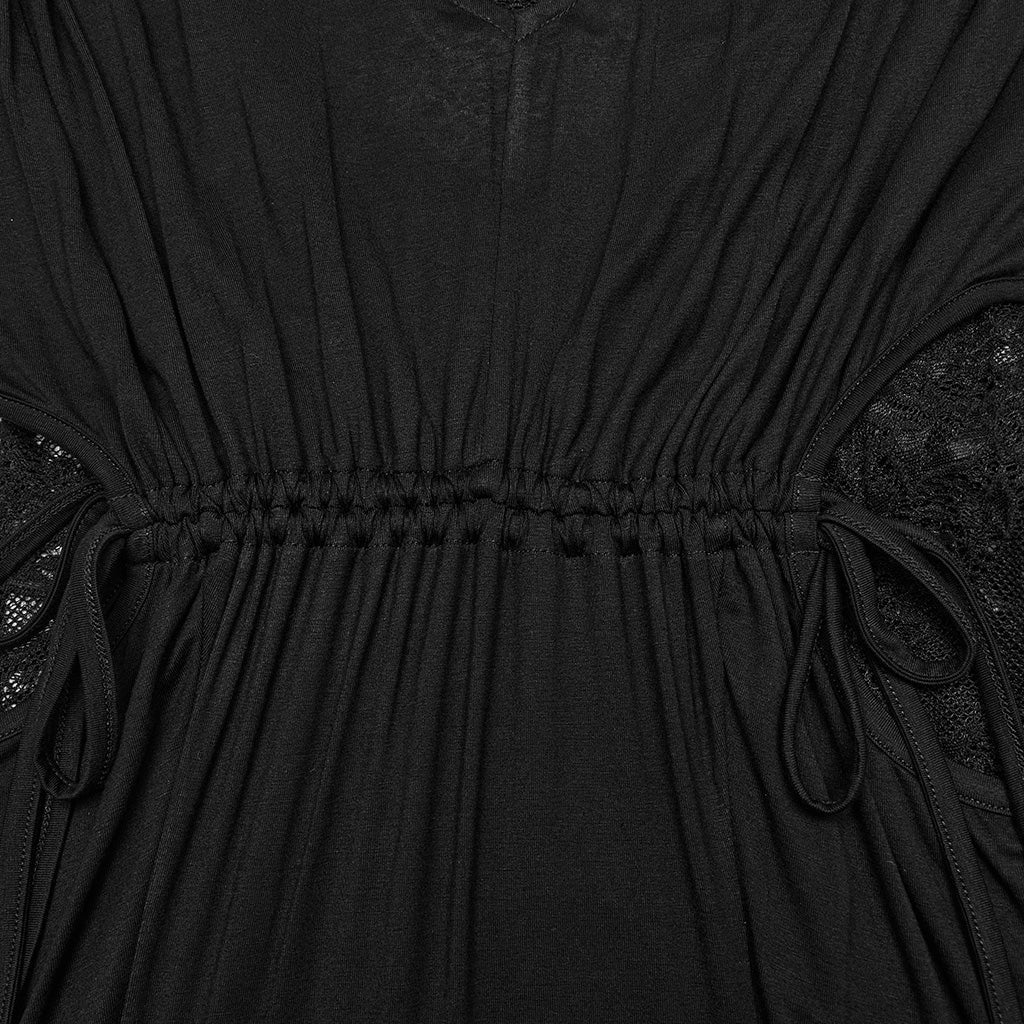 WQ-759LQF Gothic Low Neck Lace Sleeve Elegant Maxi Dress - Image 16