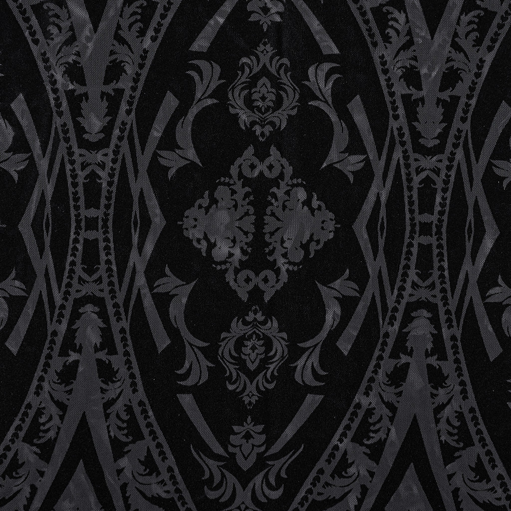 WQ-769BQF Elegant black Velvet Embroidered Gothic Maxi Skirt - Image 10