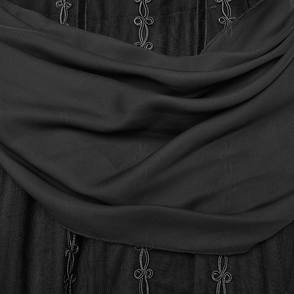 WQ-773LQF Gothic Dress Sheer Lace Embroidered Strapless Elegant Maxi Design - Image 19