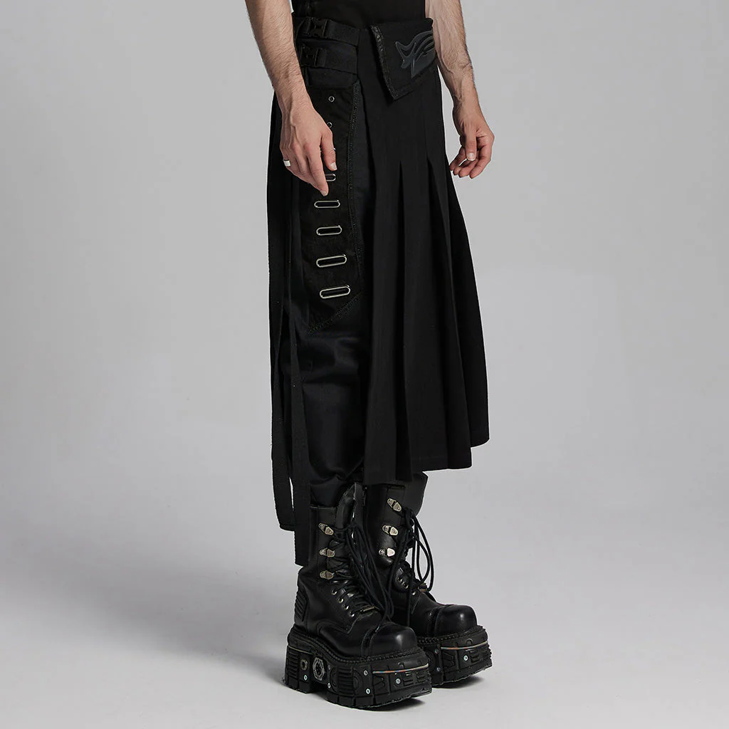 WQ-778BQM Gothic Half Skirt with Strap and Punk Accents - Image 13