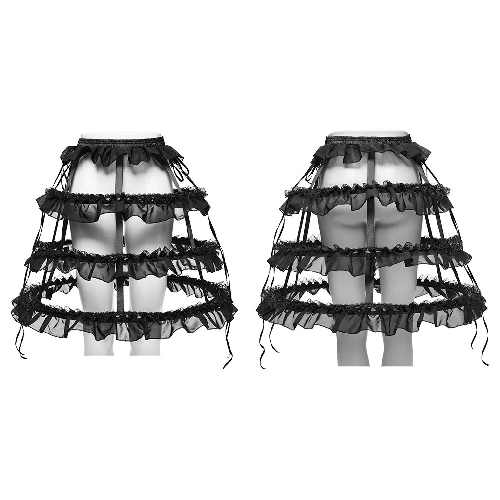 WQ-782BQF Gothic Layered Ruffled Skirt Transparent Bustle Design - Image 16