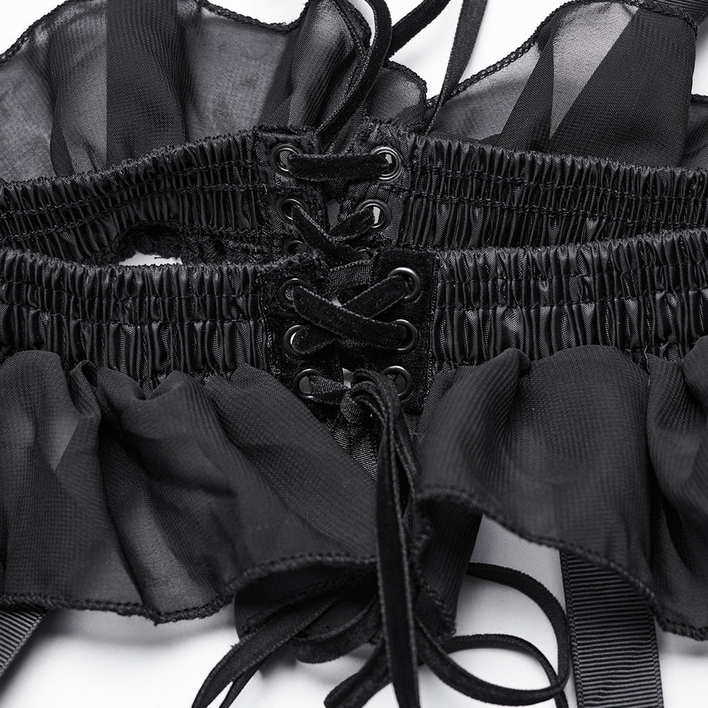 WQ-782BQF Gothic Layered Ruffled Skirt Transparent Bustle Design - Image 18