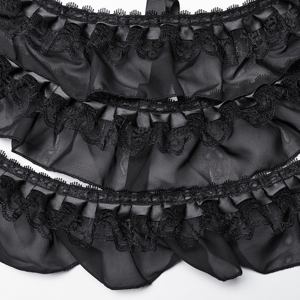 WQ-782BQF Gothic Layered Ruffled Skirt Transparent Bustle Design - Image 20