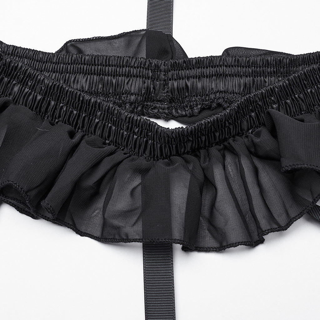 WQ-782BQF Gothic Layered Ruffled Skirt Transparent Bustle Design - Image 7