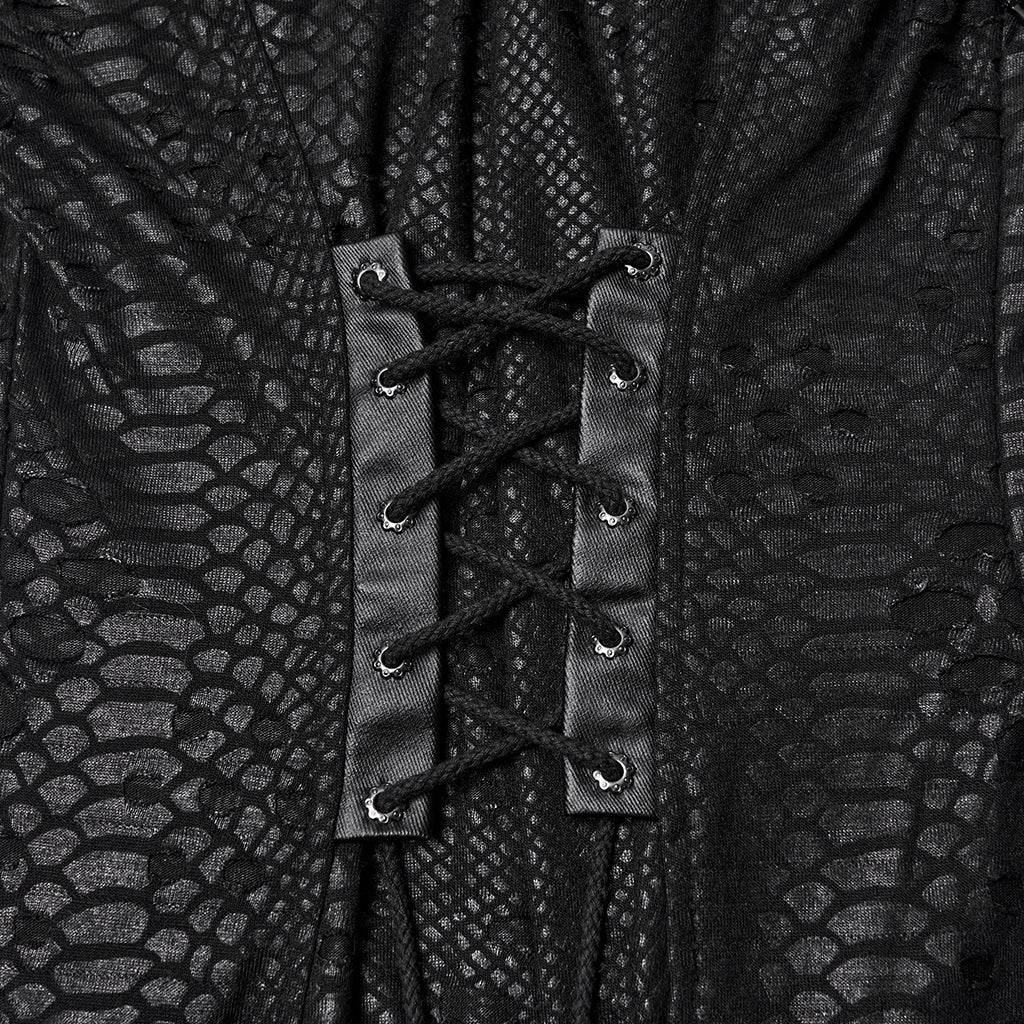 WQ-806LQF Edgy Gothic Black Lace Corset Long Punk Dresses - Image 18