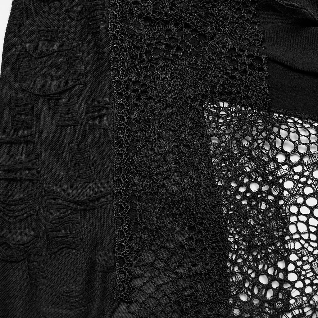 WQ-819LQF Edgy Asymmetrical Gothic Dress with Strappy Details - Image 28
