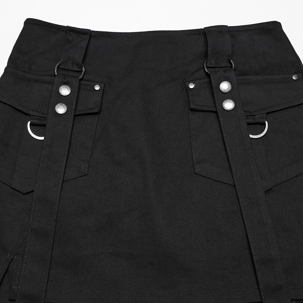 WQ-846LQF Edgy Halter Punk Dresses with Dark Utility Skirt - Image 20