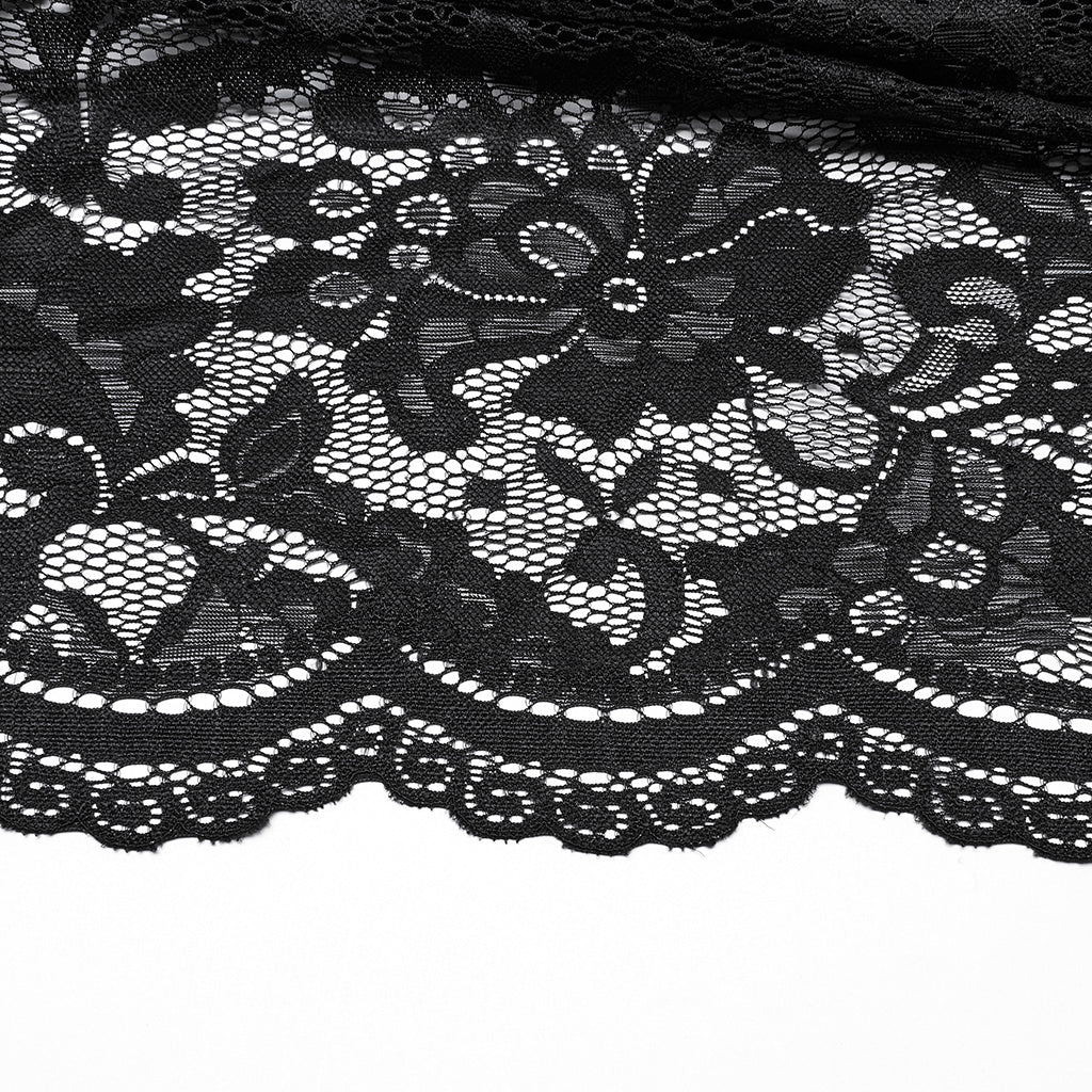 WQ-863BQF Gothic Skirt Lace Overlay Buckle Waist High Slit Design - Image 28