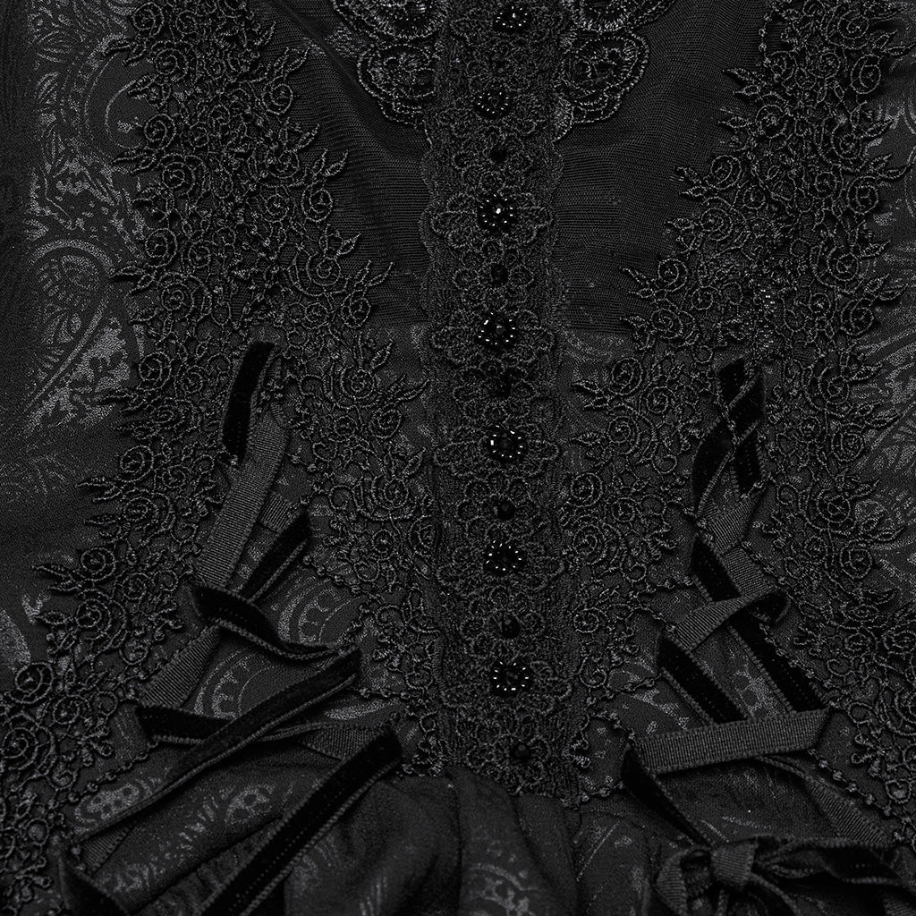 WQ-865LQF Gothic Dress Off Shoulder Lace Asymmetric Hem Steampunk Style - Image 30