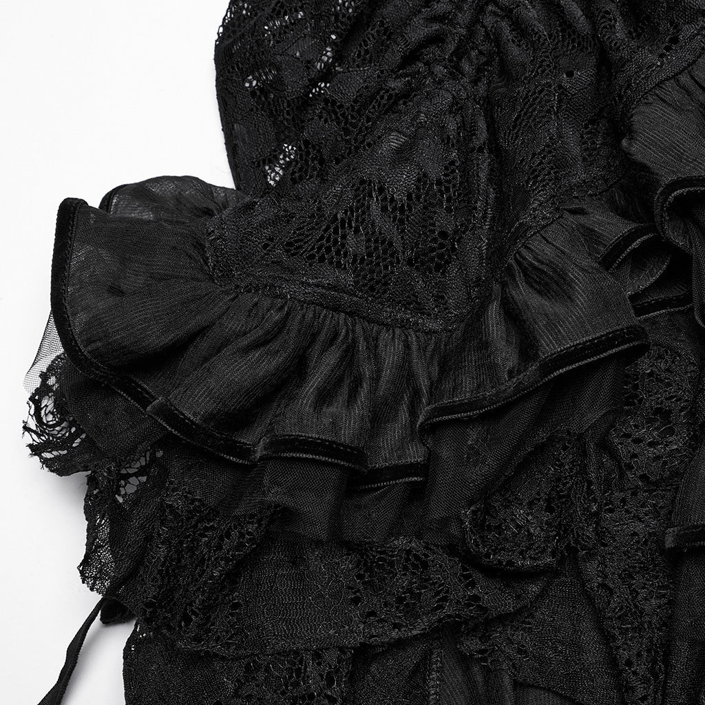 WQ-868BQF Victorian Lace Layered Gothic Skirt Steampunk Detail Asymmetrical Design - Image 39