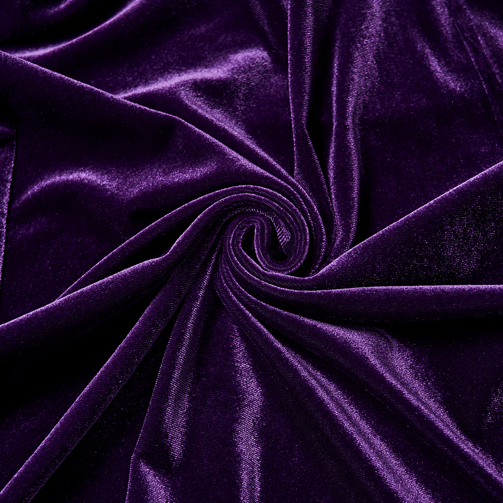 WQ-874LQF Velvet Gothic Dress with Sheer Sleeves and Lace Detailing - Image 9