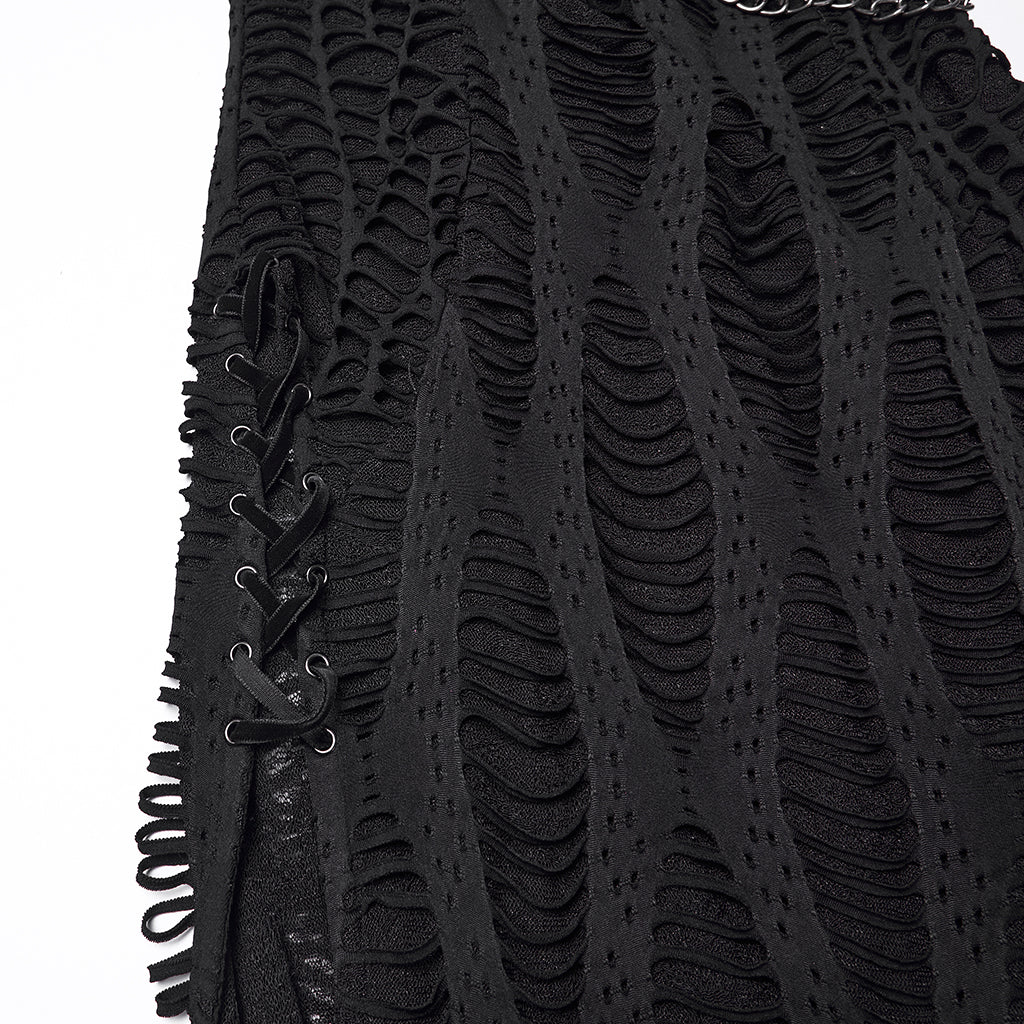 WQ-910LQF Dark Wave Gothic Punk Dresses with Chains and Cut-Out Design - Image 9