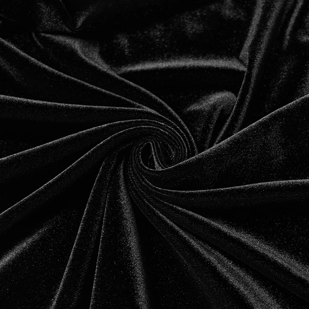 WQ-913LQF Elegant Velvet Hooded Gothic Dress Floor-Length Black Gown - Image 10