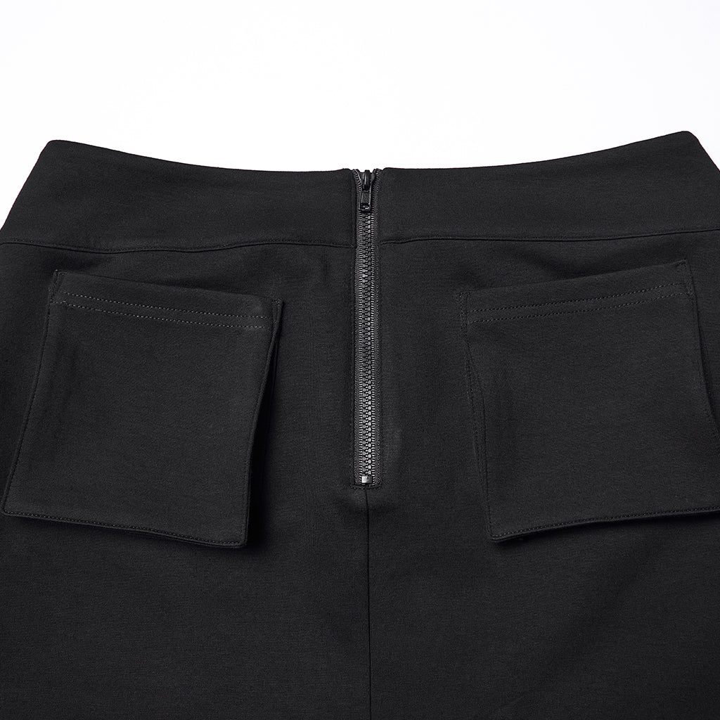 WQ-918BQF Edgy Black Punk Skirt with Zipper and Pocket Details - Image 9