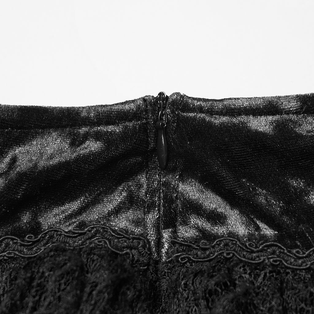WQ-924BQF Victorian Gothic Skirt Layered Lace High-Low Hem Design - Image 11