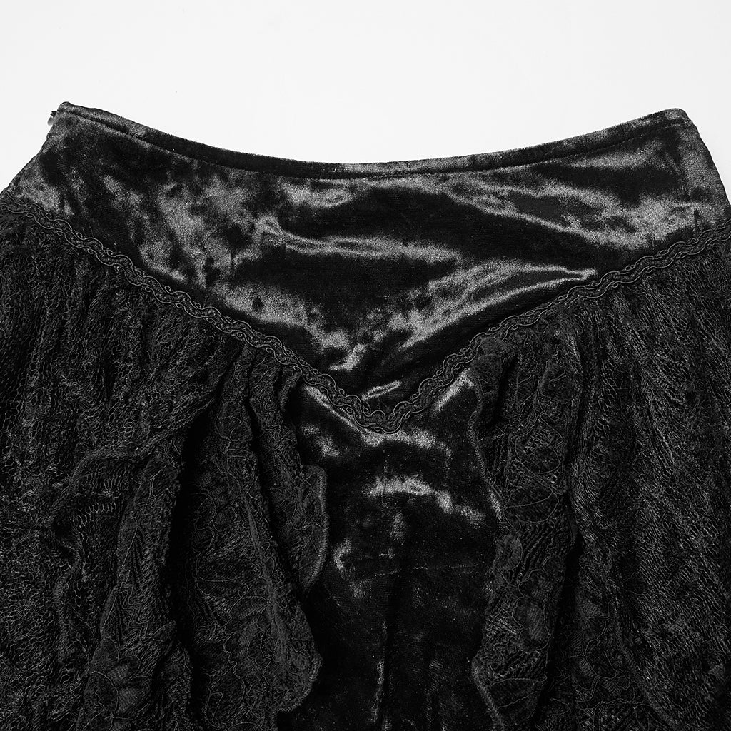 WQ-924BQF Victorian Gothic Skirt Layered Lace High-Low Hem Design - Image 18