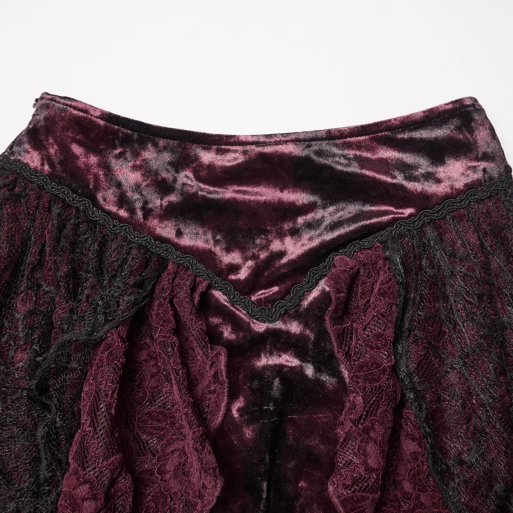 WQ-924BQF Victorian Gothic Skirt Layered Lace High-Low Hem Design - Image 7
