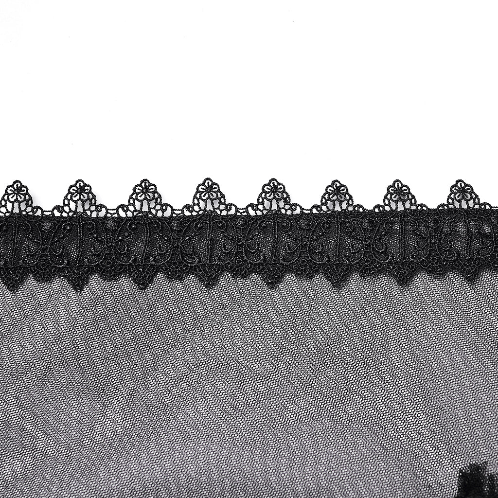 WQ-927BQF Elegant Gothic Skirt Lace Layered High-Low Hem Design - Image 10