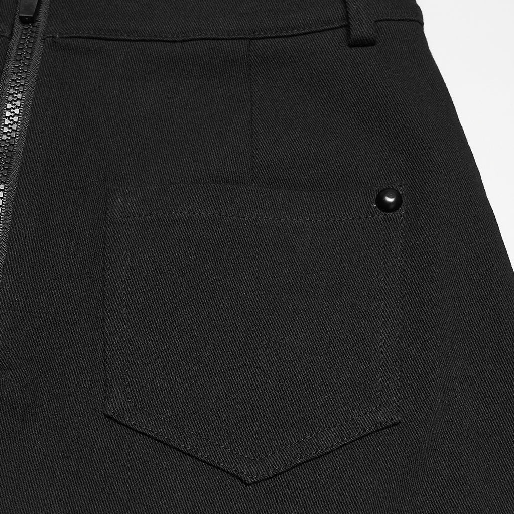 WQ-930BQF Edgy Black Mini Punk Skirt with Zipper Details - Image 9