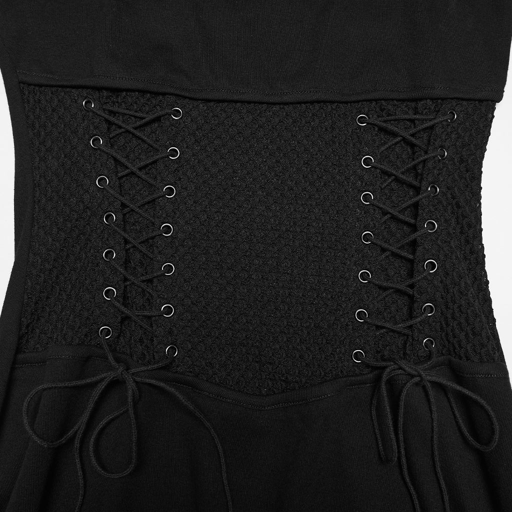 WQ-955LQF Punk Dresses Gothic Asymmetrical Halter Corset Dress Edgy Style - Image 7