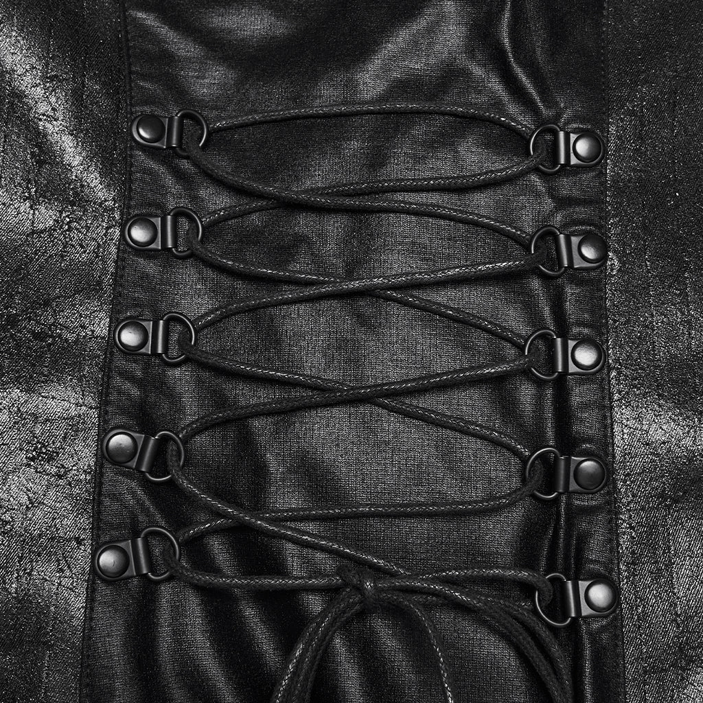 WQ-960LQF Midnight Lace Corset Gothic Dress with Flare Skirt - Image 12