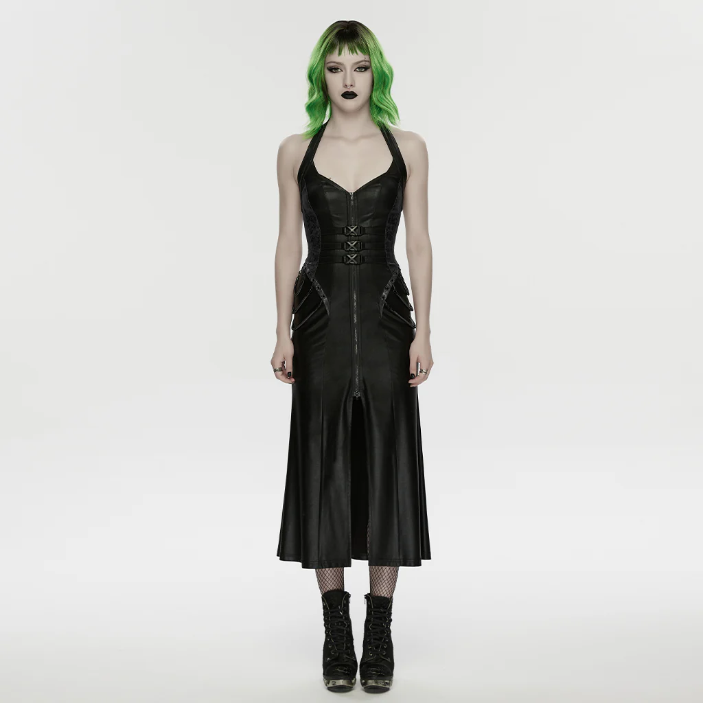 WQ-960LQF Midnight Lace Corset Gothic Dress with Flare Skirt - Image 13