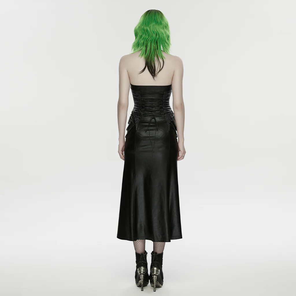 WQ-960LQF Midnight Lace Corset Gothic Dress with Flare Skirt - Image 15