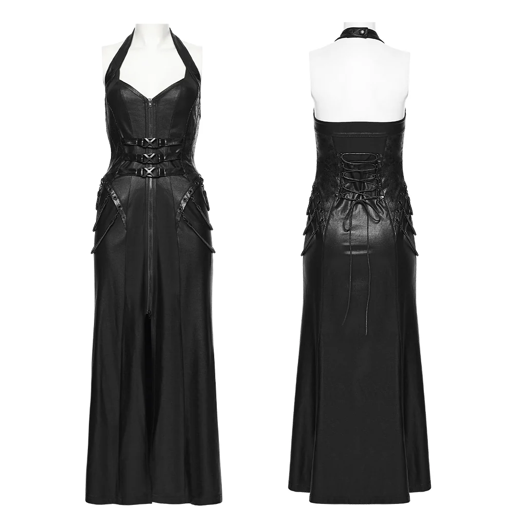 WQ-960LQF Midnight Lace Corset Gothic Dress with Flare Skirt - Image 17