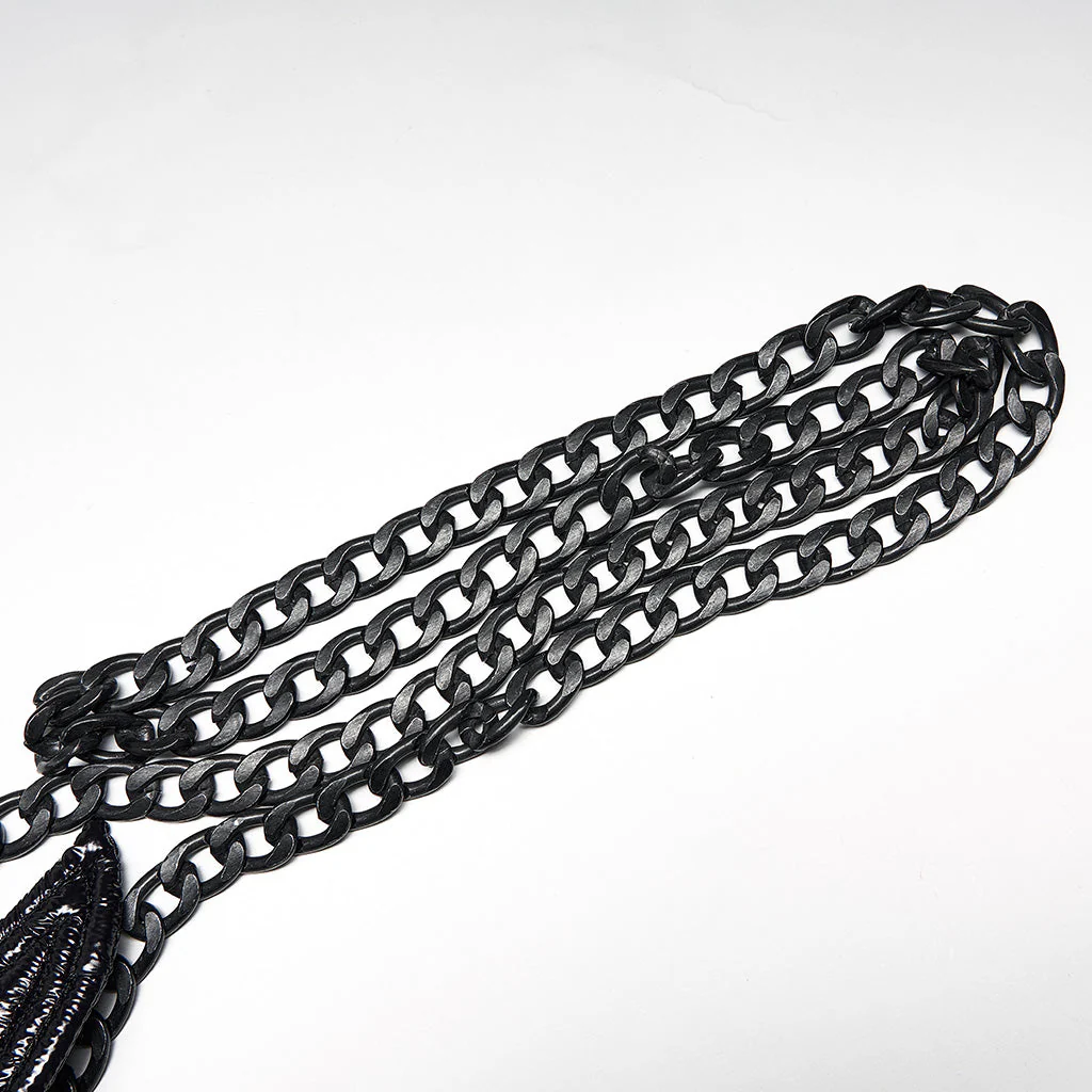 WS-518BBF Gothic Devil Plush Bag with Chain Punk Accessories - Image 7