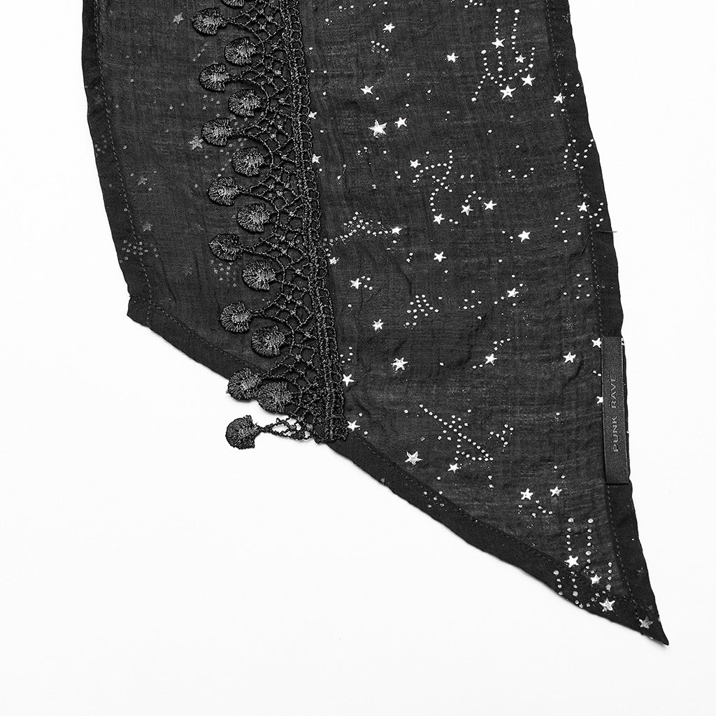 WS-534WJF Gothic Starry Hooded Punk Scarf Mysterious Constellation Wrap - Image 10