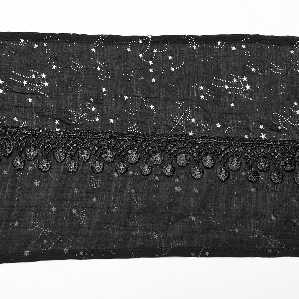 WS-534WJF Gothic Starry Hooded Punk Scarf Mysterious Constellation Wrap - Image 28