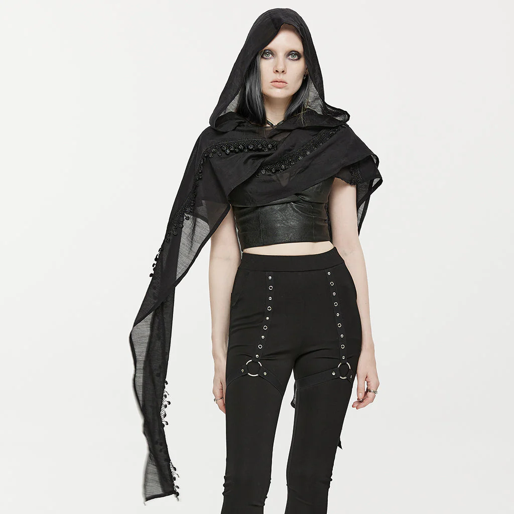 WS-534WJF Gothic Starry Hooded Punk Scarf Mysterious Constellation Wrap - Image 30