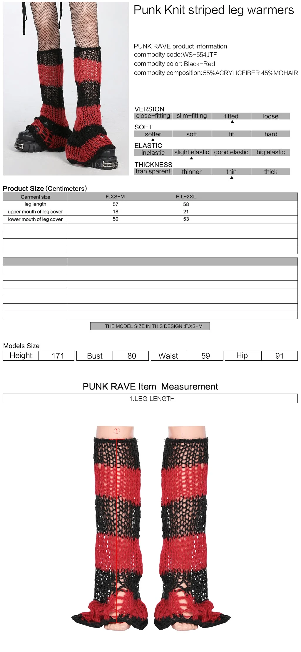WS-554JTF Gothic Punk Accessories Fishnet Boot Covers with Chains - Image 16