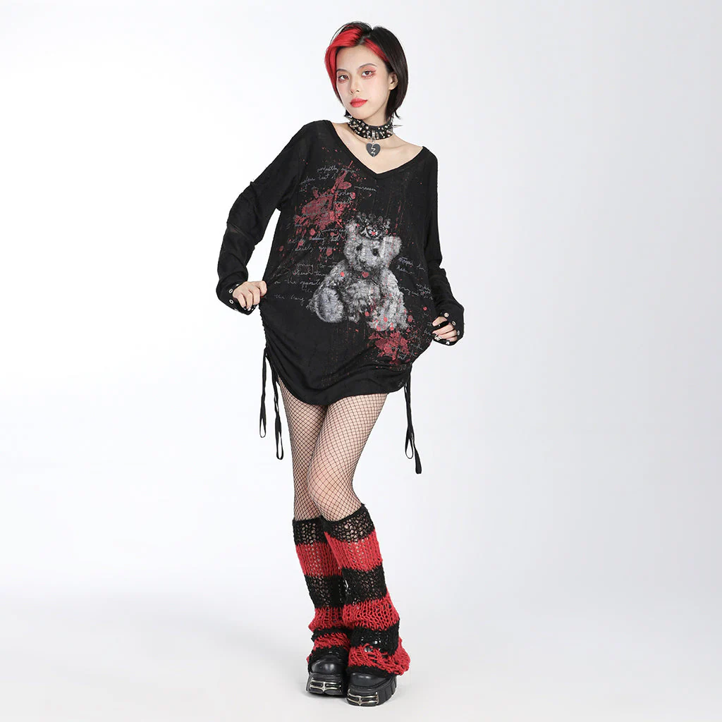 WS-554JTF Gothic Punk Accessories Fishnet Boot Covers with Chains - Image 18