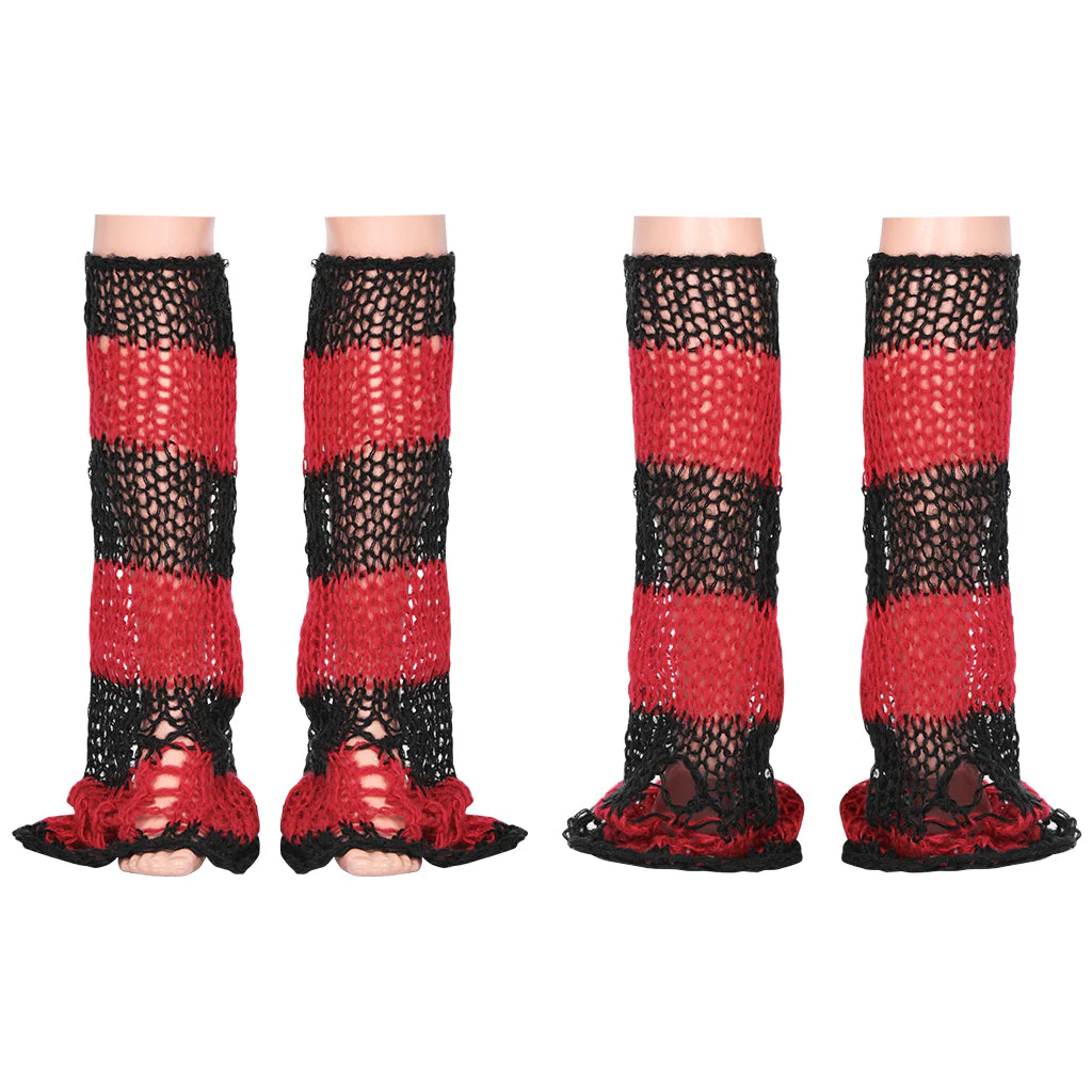 WS-554JTF Gothic Punk Accessories Fishnet Boot Covers with Chains - Image 21