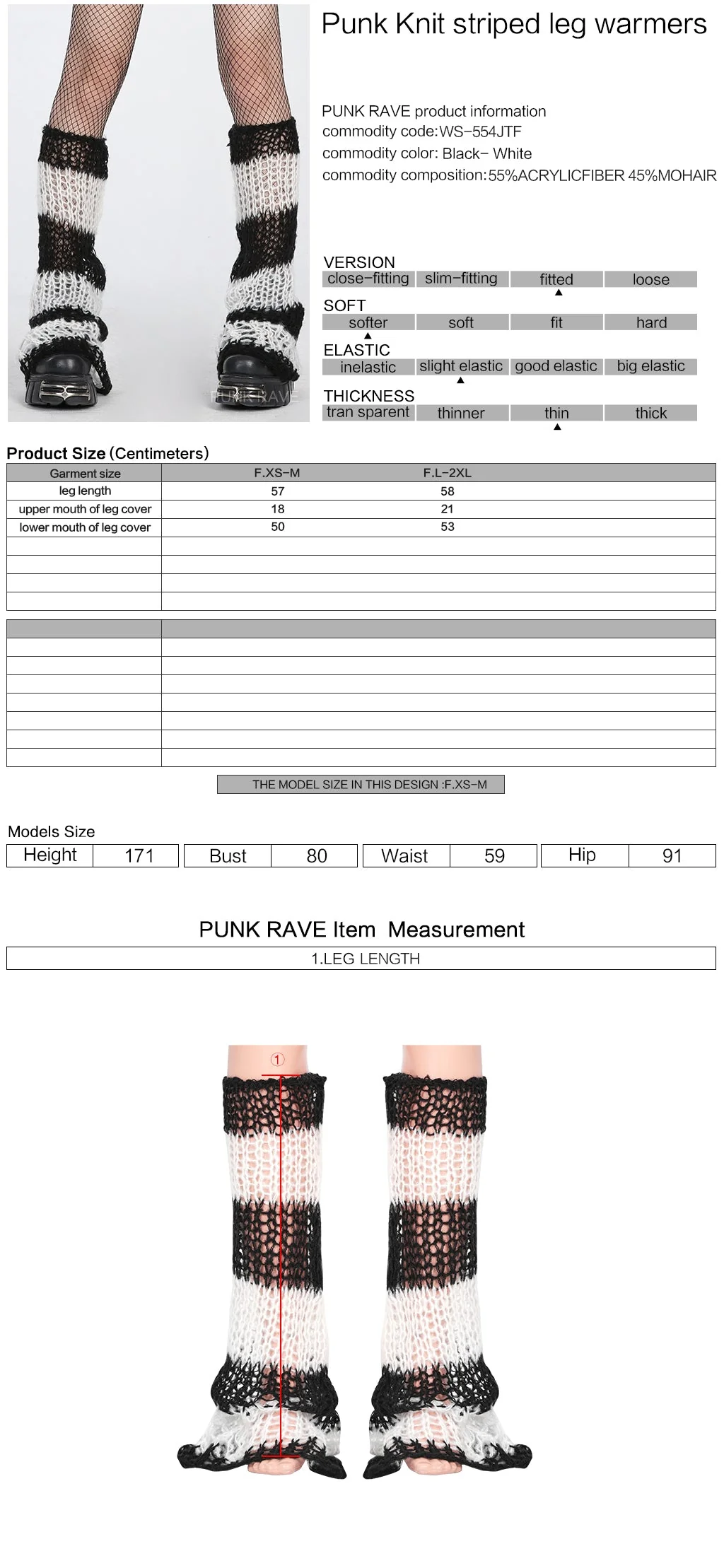 WS-554JTF Gothic Punk Accessories Fishnet Boot Covers with Chains - Image 24