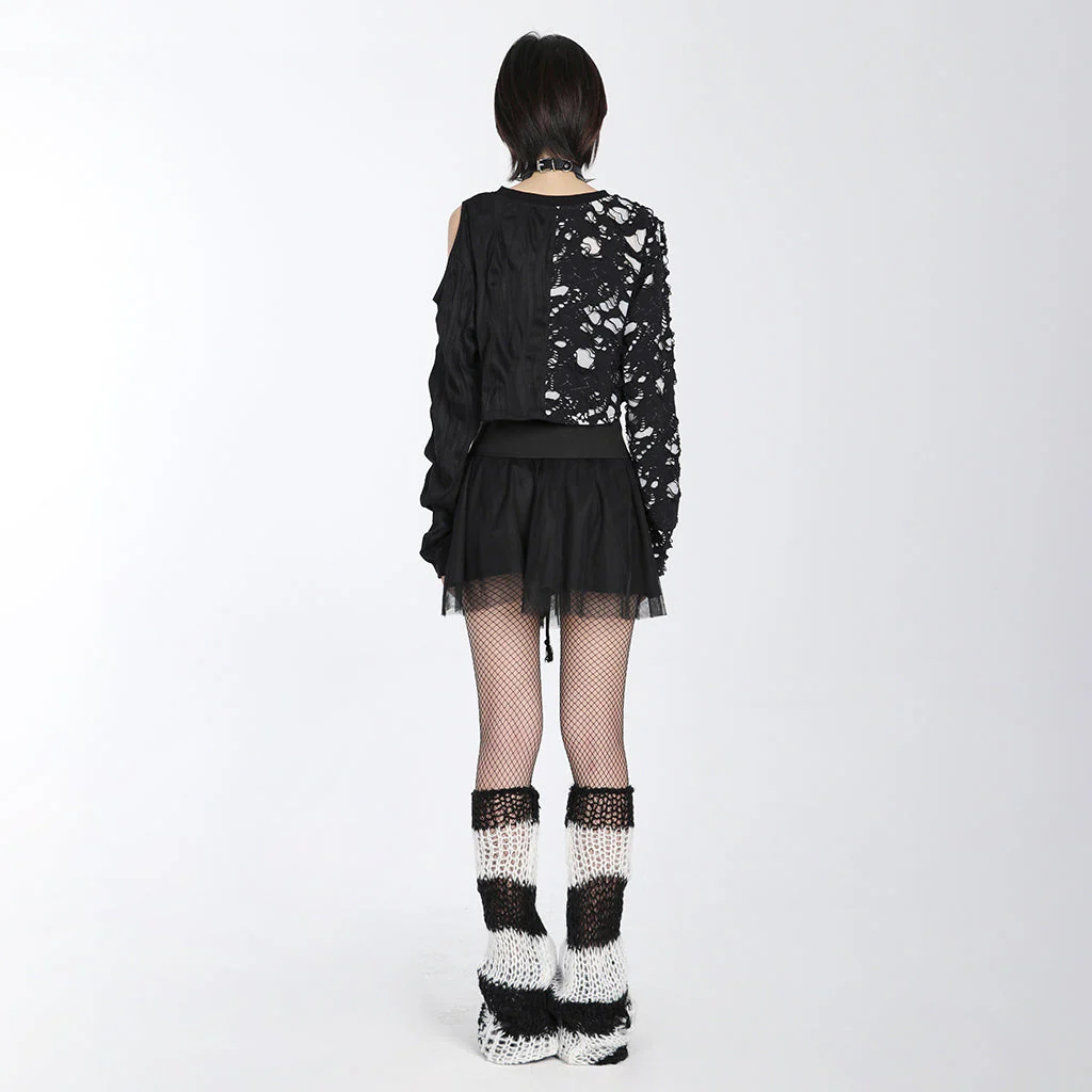 WS-554JTF Gothic Punk Accessories Fishnet Boot Covers with Chains - Image 28