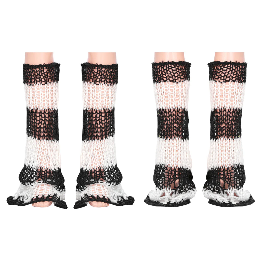 WS-554JTF Gothic Punk Accessories Fishnet Boot Covers with Chains - Image 29