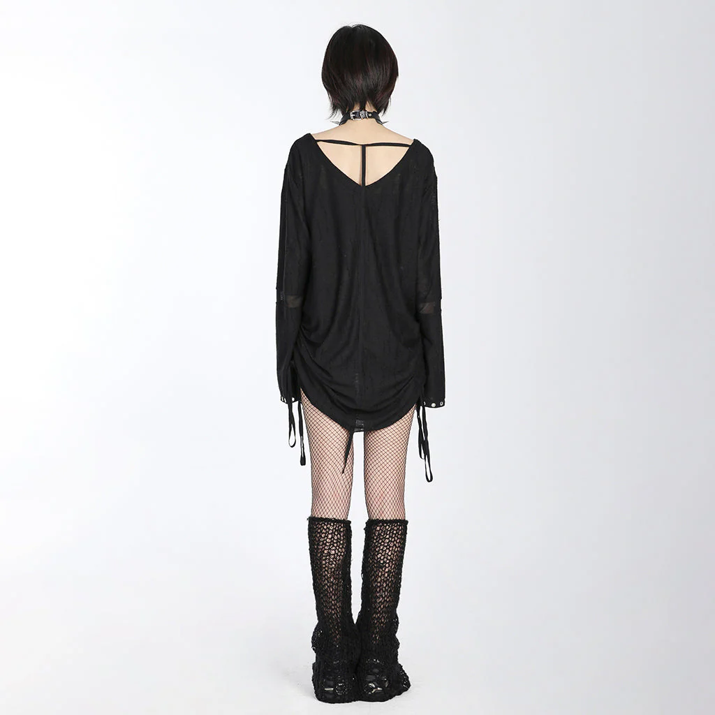 WS-554JTF Gothic Punk Accessories Fishnet Boot Covers with Chains - Image 4