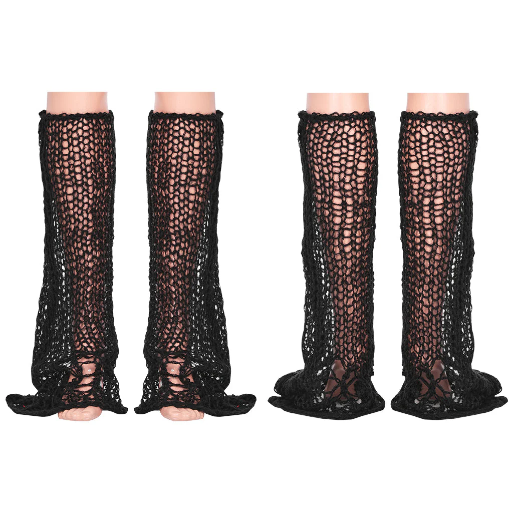 WS-554JTF Gothic Punk Accessories Fishnet Boot Covers with Chains - Image 5