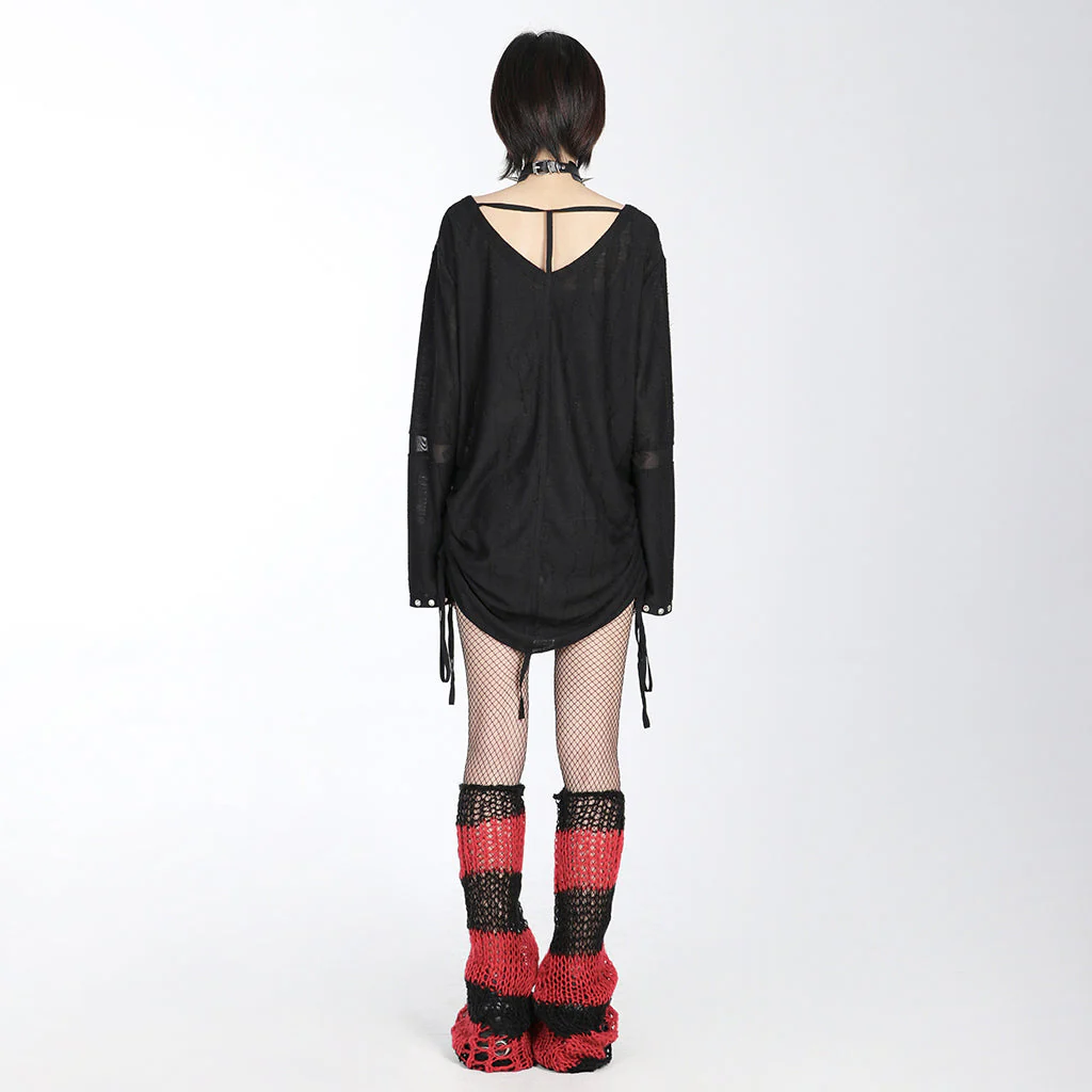 WS-554JTF Gothic Punk Accessories Fishnet Boot Covers with Chains - Image 80
