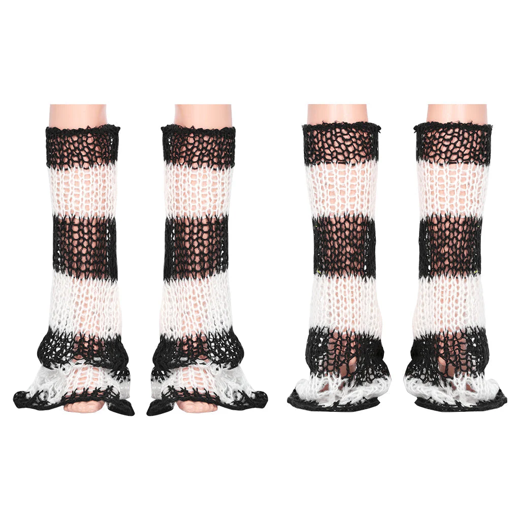 WS-554JTF Gothic Punk Accessories Fishnet Boot Covers with Chains - Image 89