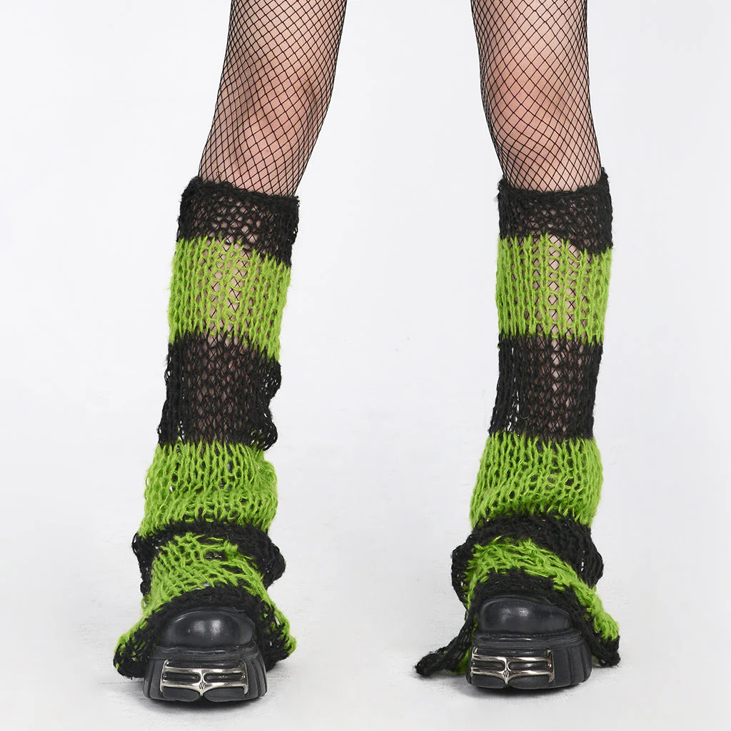 WS-554JTF Gothic Punk Accessories Fishnet Boot Covers with Chains - Image 9
