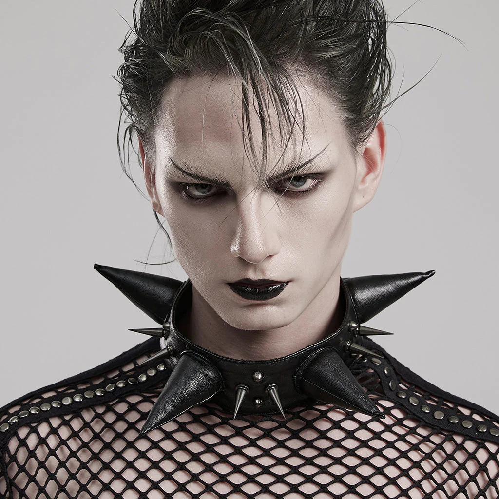 WS-583LHM Spiked Leather Choker Punk Accessories Neckwear Bold Statement Piece - Image 13
