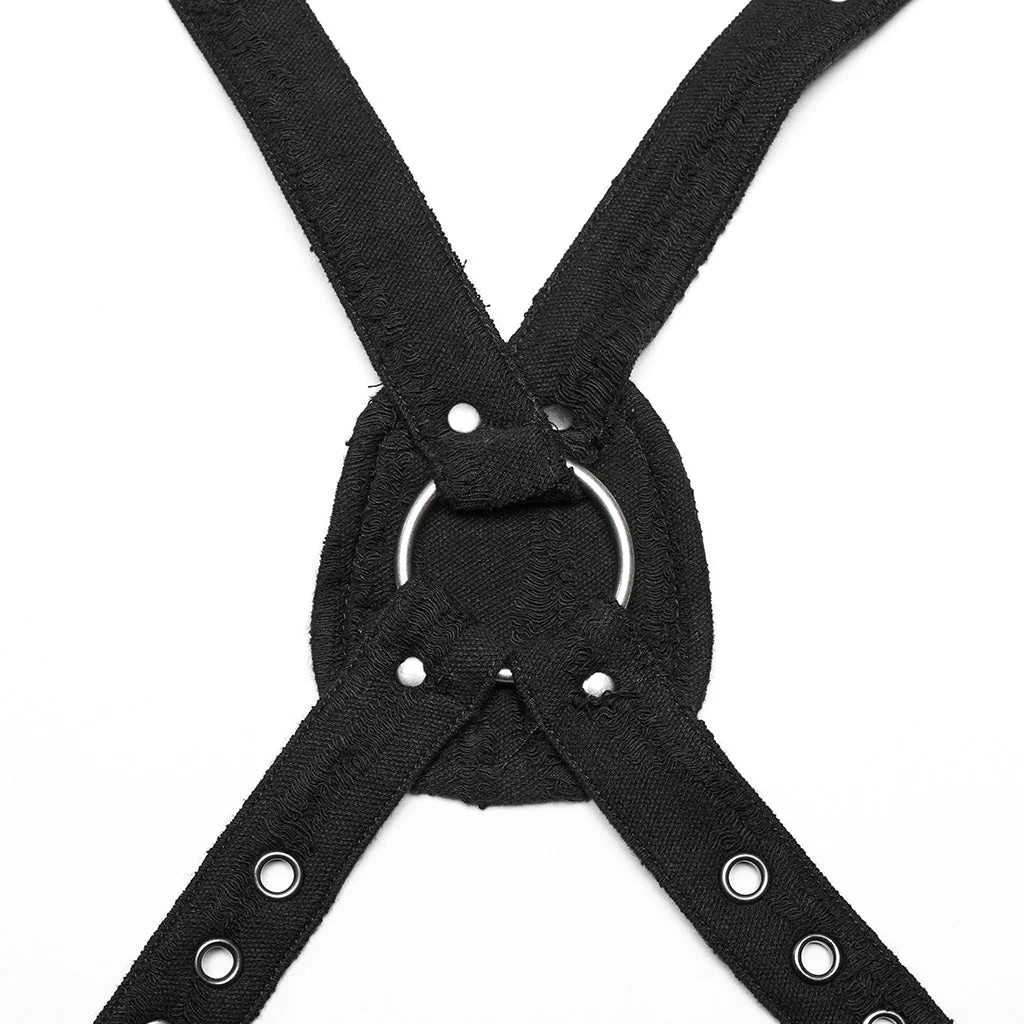 WS-587BDM Gothic Strap Harness Vest Riveted Punk Accessories Statement - Image 20
