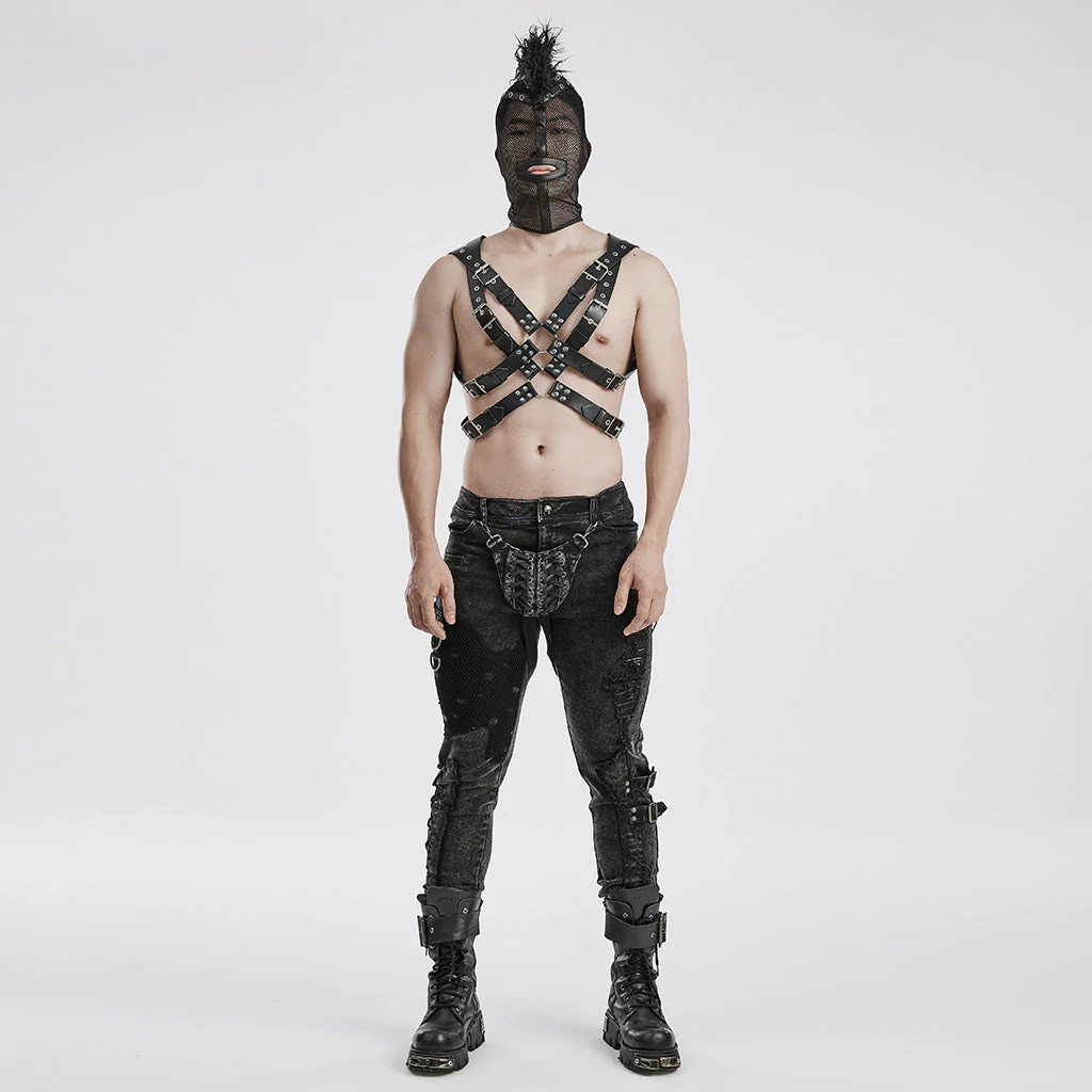 WS-592MZ Mesh Headgear with Spike Detail Mohawk Punk Accessories - Image 19