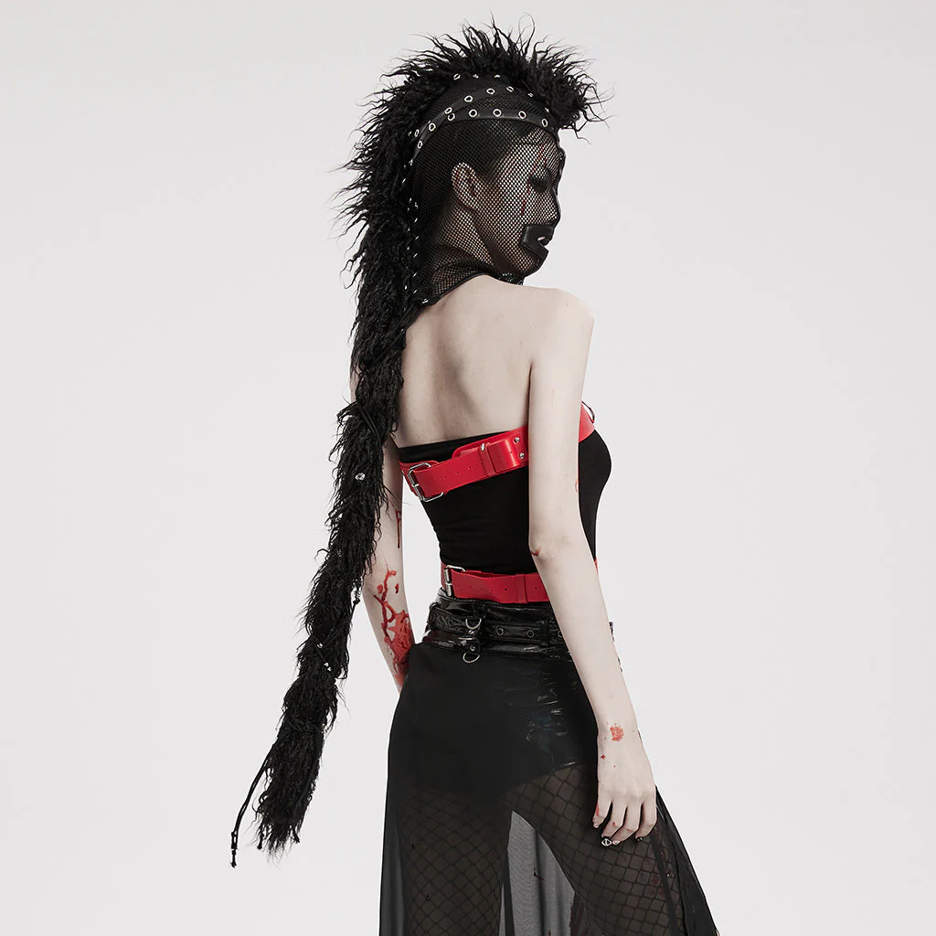 WS-592MZ Mesh Headgear with Spike Detail Mohawk Punk Accessories - Image 7