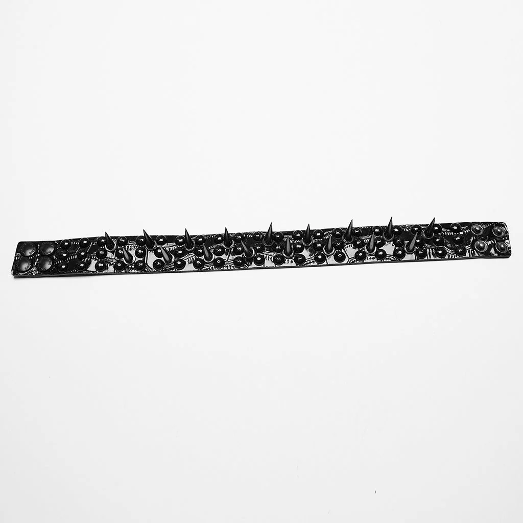 WS-598LH black Studded Spiked Choker Collar Punk Accessories Necklace - Image 6