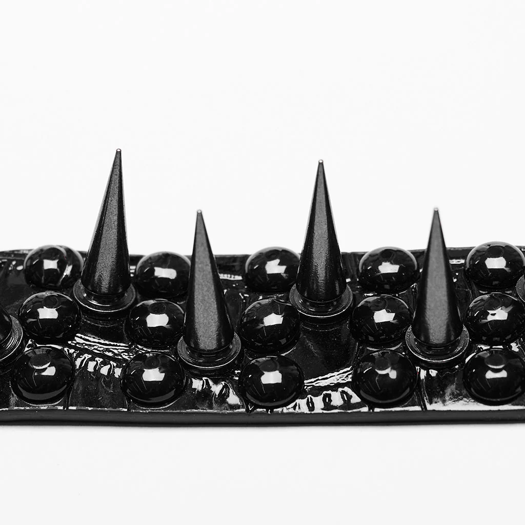WS-598LH black Studded Spiked Choker Collar Punk Accessories Necklace - Image 8