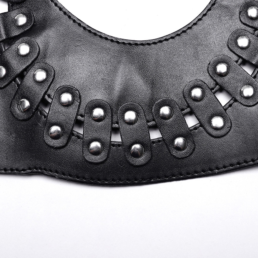 WS-604YDF Edgy Strappy Punk Corset with Buckle Harness Details - Image 5